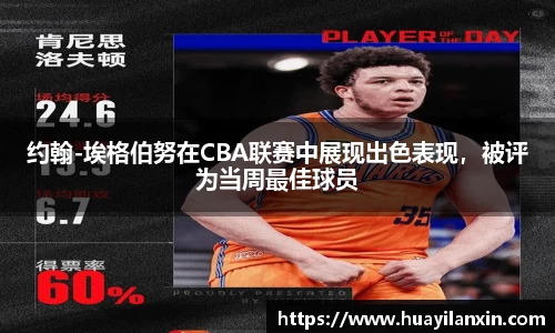 约翰-埃格伯努在CBA联赛中展现出色表现，被评为当周最佳球员
