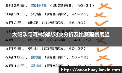 太阳队与森林狼队对决分析及比赛前景展望